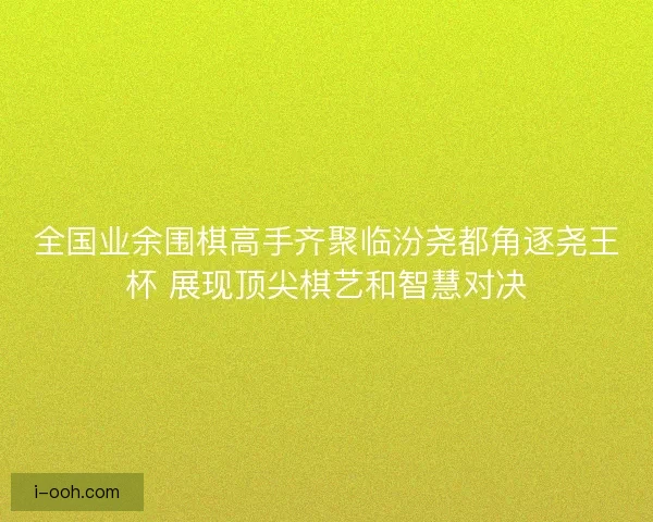 全国业余围棋高手齐聚临汾尧都角逐尧王杯 展现顶尖棋艺和智慧对决 全国业余围棋高手齐聚临汾尧都角逐尧王杯 展现顶尖棋艺和智慧对决